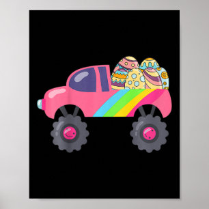 Kids Rosa Monster Truck Eier Ostereier-Suche Ki Poster