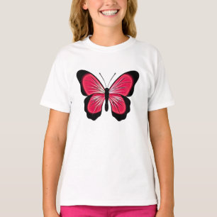 Kids Rosa Schmetterling T-Shirt
