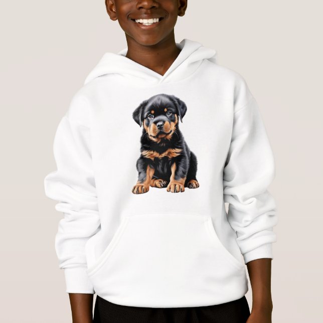 Kid's Rottweiler Puppy Hoodie (Vorderseite)
