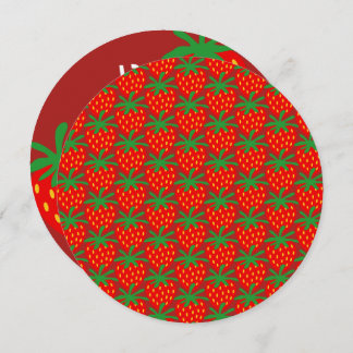 Kid's round Erdbeere Geburtstagsparty Einladungen