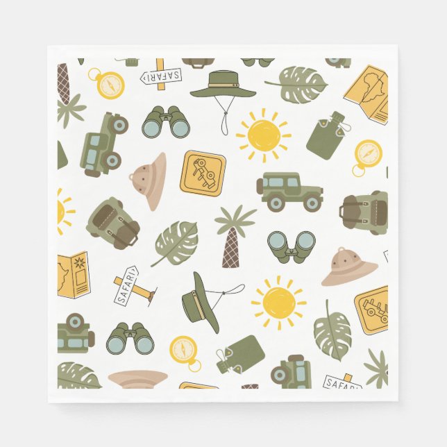 Kid's Safari Birthday Party Serviette (Vorderseite)