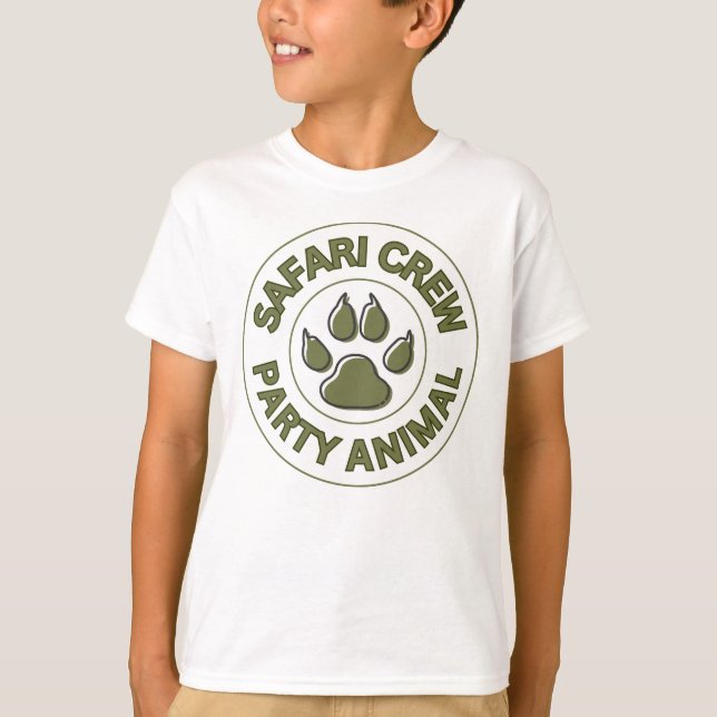 Kid's Safari Crew Party Animal Birthday Party T-Shirt (Vorderseite)