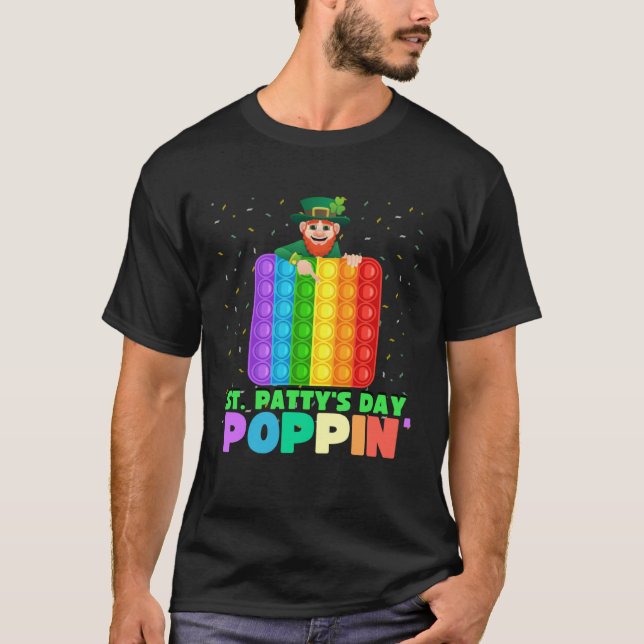 Kids Saint Patricks Day  Pop It Fidget Toy Leprech T-Shirt (Vorderseite)