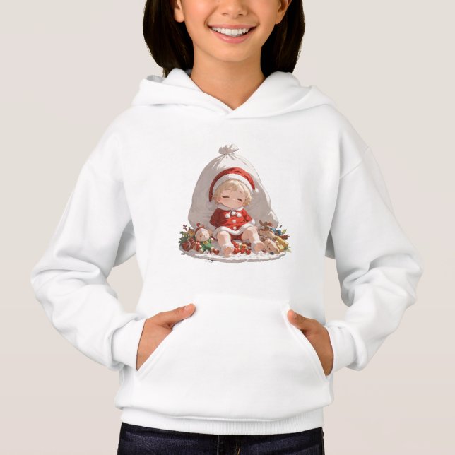 Kids Santa Christmas Pullover Hoodie (Vorderseite)