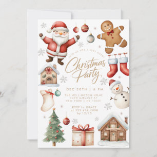 Kids Santa Claus Niedliches Weihnachtsfest Party Einladung