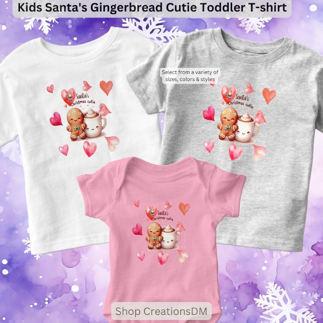Kids Santa's Gingerbread-Süsse Kleinkind T-shirt (Von Creator hochgeladen)