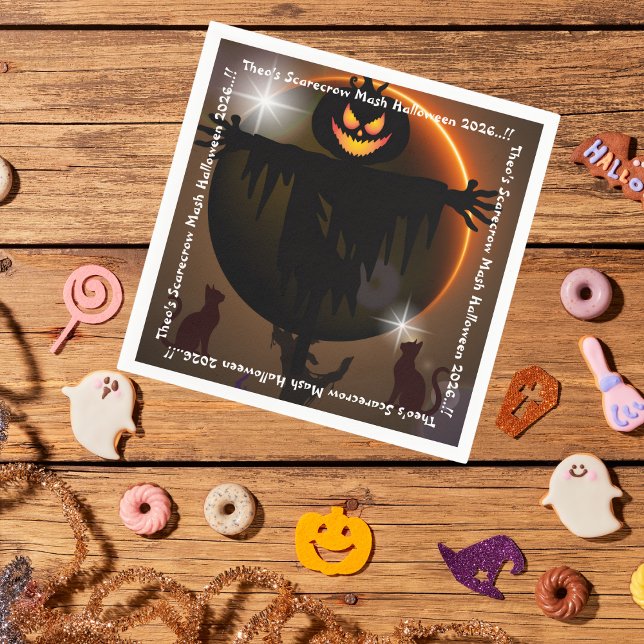 Kids Scarecrow Mash Halloween-Party Serviette (Scarecrow Mash Halloween Party Napkins)