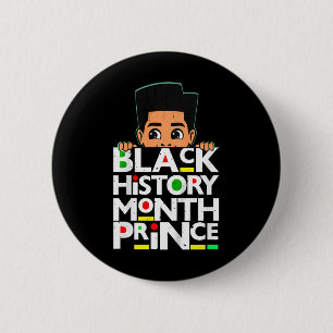 Kids Schwarzer Geschichtsmonat Prinz Melanin Sohn  Button