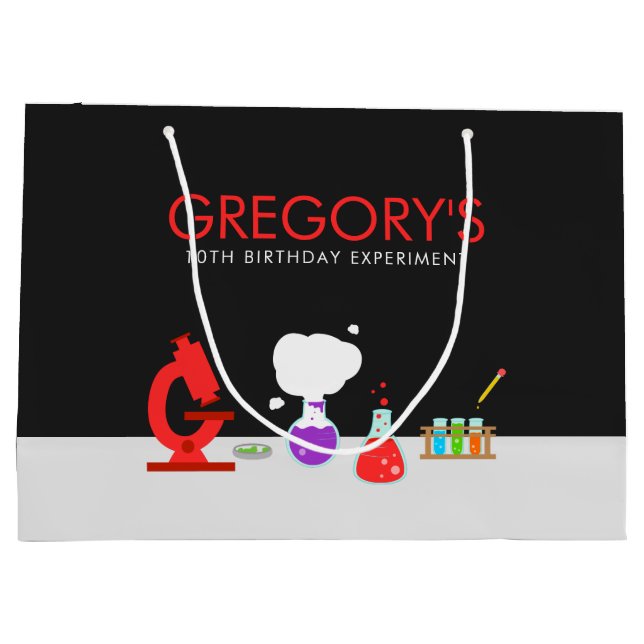 Kids Science Labrador Party Große Geschenktüte (Rückseite)