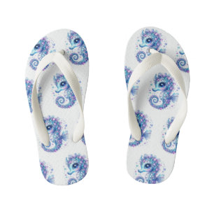Kids Seepferd Print Flip Flops