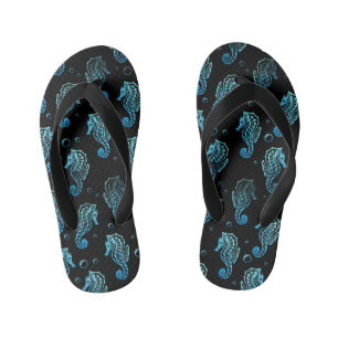 Kids Seepferd Print Flip Flops