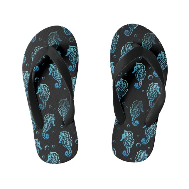 Kids Seepferd Print Flip Flops (Fußbett)