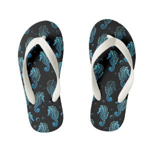 Kids Seepferd Print Flip Flops