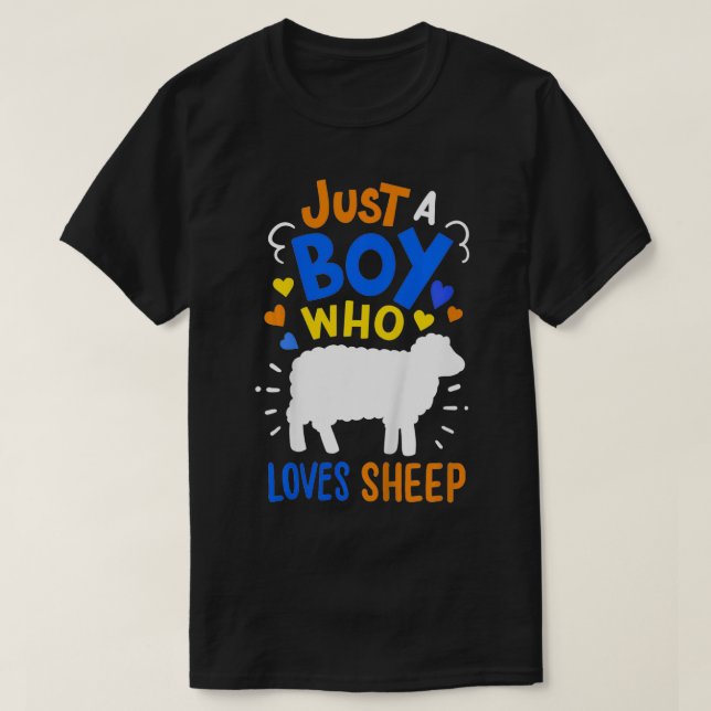 Kids Sheep Just A Boy Who Loves Sheep Gift  T-Shirt (Design vorne)