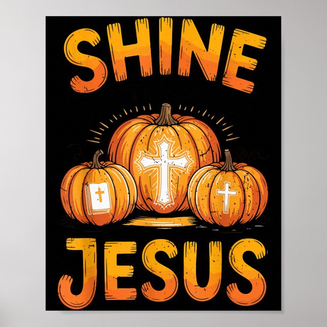 Kids Shine With The Light Of Jesus Funny Christian Poster (Vorne)