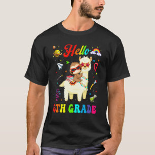 Kids Sixth Grade Squad Niedlich Llama Sloth Zurück T-Shirt