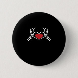 Kids Skeleton Hand Heart Valentinstag Coole Klasse Button