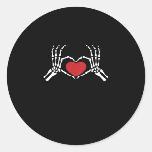 Kids Skeleton Hand Heart Valentinstag Coole Klasse Runder Aufkleber