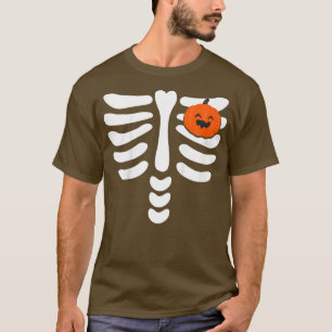 Kids Skeleton Pumpkin Herz Halloween Jackolantern T-Shirt