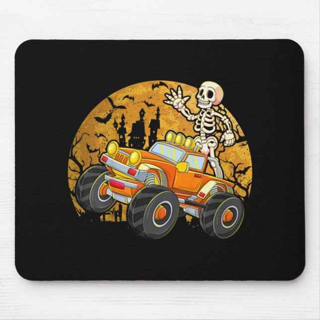 Kids Skeletter Reiten Monster LKW Halloween Costu Mousepad (Vorne)