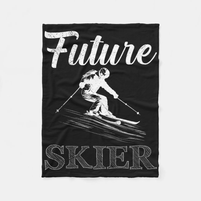 Kids Ski Kids Future Skier Funny Skier bald sein B Fleecedecke (Vorderseite)
