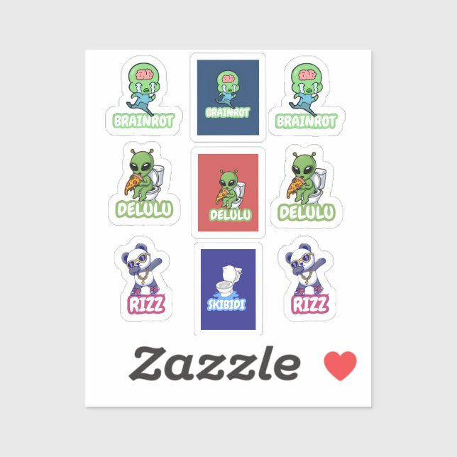 Kids Slang Wörter 9 Pack  Aufkleber (Blatt)