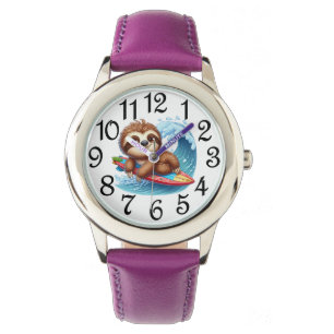 Kids Sloth Surfer Armbanduhr
