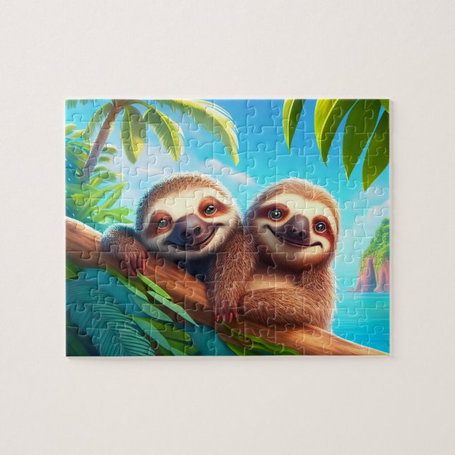 Kids Sloths Jigsaw Puzzle - Tropical (Horizontal)