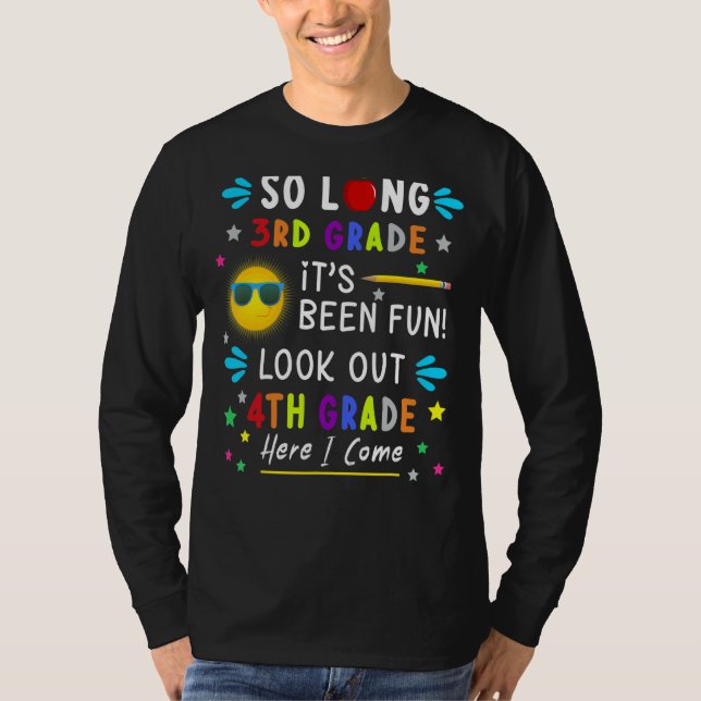 Kids So Long 3rd Grad Here I Come 4th Grad Gradu T-Shirt (Vorderseite)