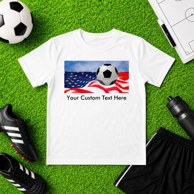 Kids Soccer mit US Flag T - Shirt (Von Creator hochgeladen)
