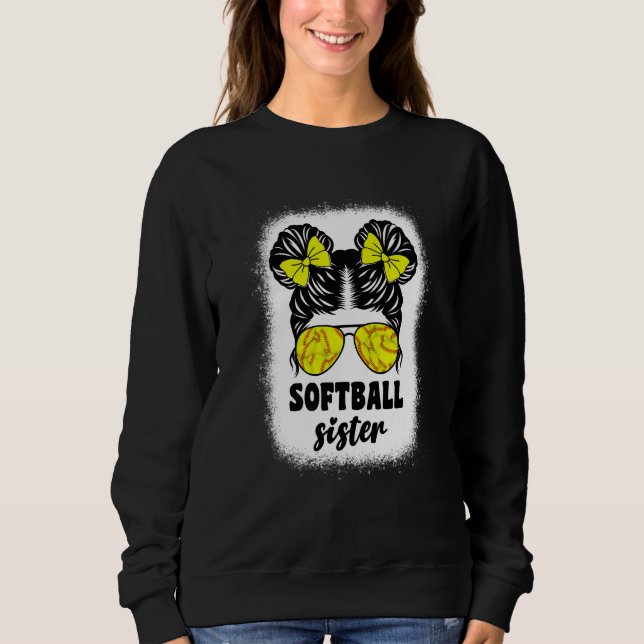 Kids Softball Little Sister For Teen Girls Catcher Sweatshirt (Vorderseite)
