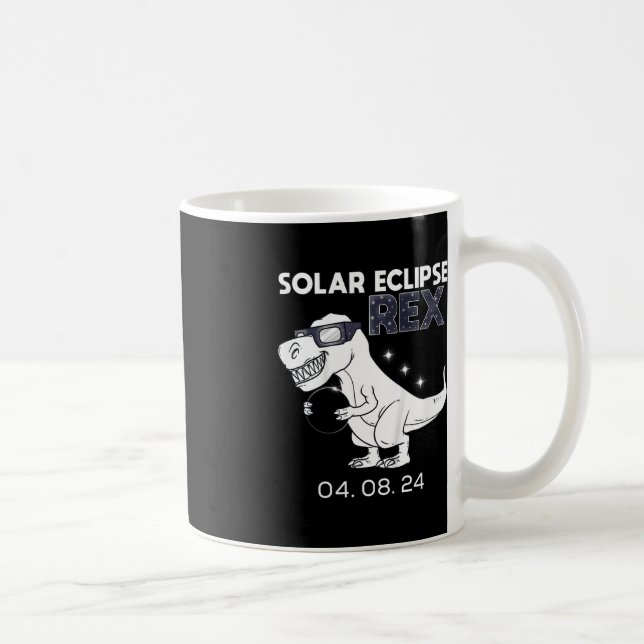 Kids Solar Eclipse T Rex 04.08.2024 Dino Fun Toddl Kaffeetasse (Rechts)