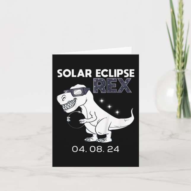 Kids Solar Eclipse T Rex 04.08.2024 Dino Fun Toddl Karte (Vorderseite)