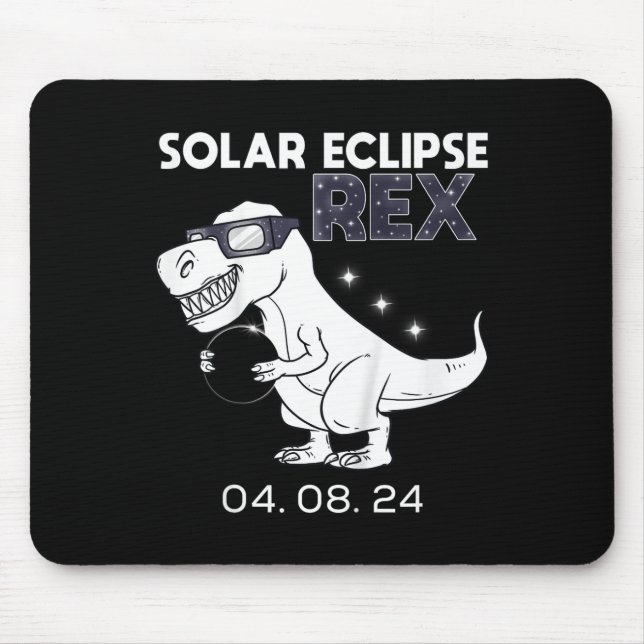 Kids Solar Eclipse T Rex 04.08.2024 Dino Fun Toddl Mousepad (Vorne)