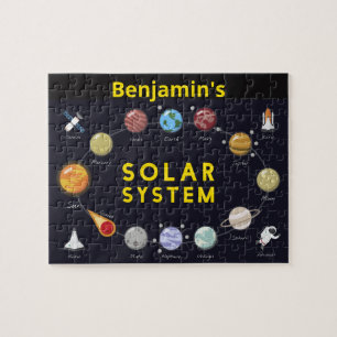 Kids Solar System Astronomie Astronaut Monogram Puzzle