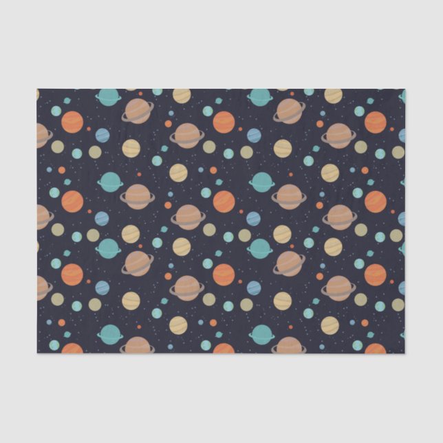 Kids Solar System Planets Saturn Jupiter Mars Seidenpapier (Vorderseite)