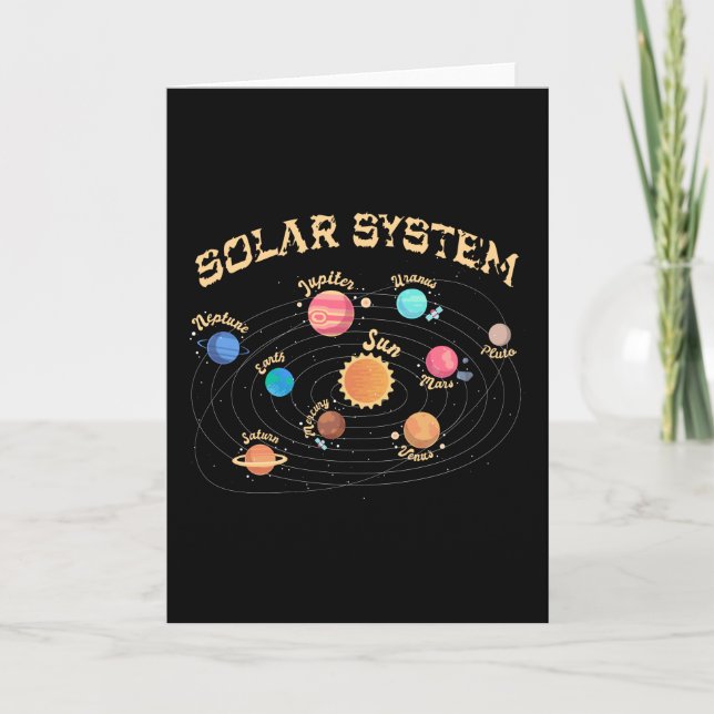 Kids Solar System Planets Wissen Weltraum Karte (Vorderseite)