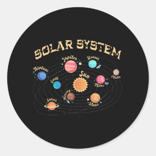 Kids Solar System Planets Wissen Weltraum Runder Aufkleber