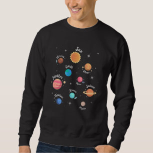 Kids Solar System Planets Wissen Weltraum Sweatshirt