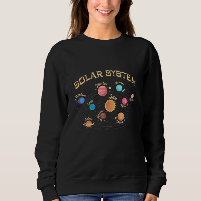 Kids Solar System Planets Wissen Weltraum Sweatshirt (Vorderseite)