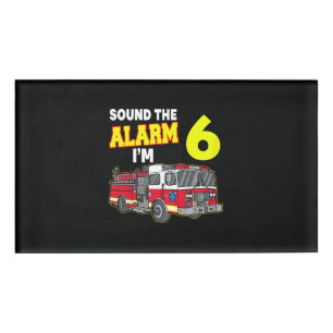 Kids Sound Alarm Im 6 Kids Fire Truck Feuerwehrman Namenschild