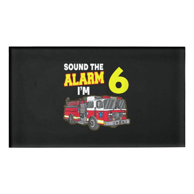 Kids Sound Alarm Im 6 Kids Fire Truck Feuerwehrman Namenschild (Vorderseite)