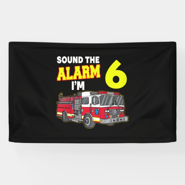 Kids Sound Alarm Im 6 Kinder Feuerwehrmann Banner (Horizontal)