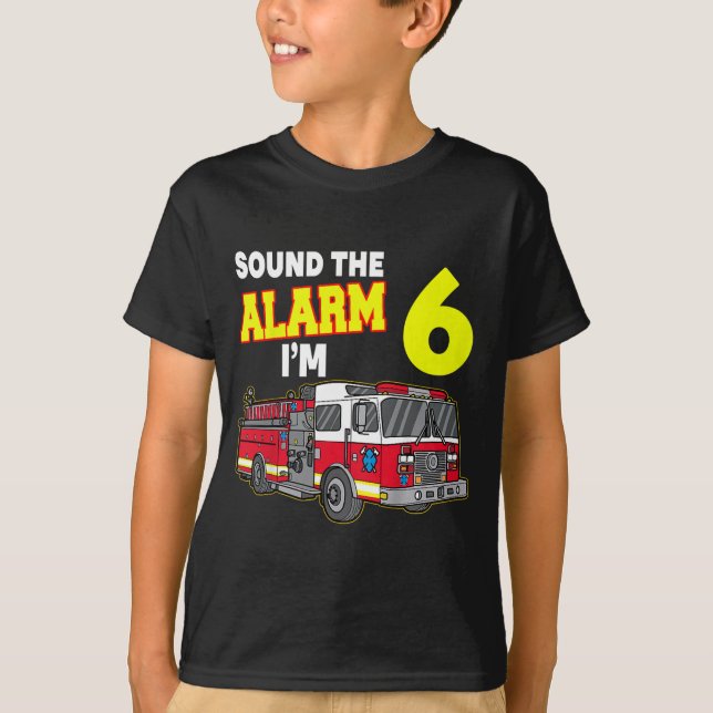 Kids Sound Alarm Im 6 Kinder Feuerwehrmann Feuerwe T-Shirt (Vorderseite)