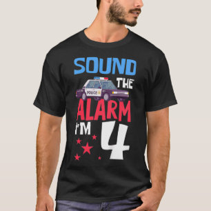 Kids Sound Der Alarm Ich bin ein 4-jähriger Polizi T-Shirt