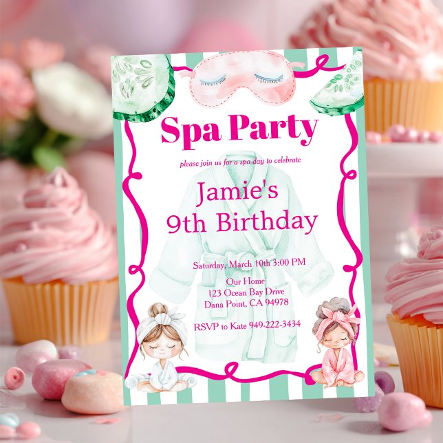 Kids Spa Party Birthday Einladung (Von Creator hochgeladen)