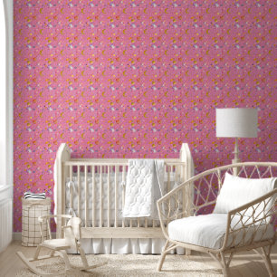 Kids Space Planet rosa Hintergrundschale und Stab Tapete