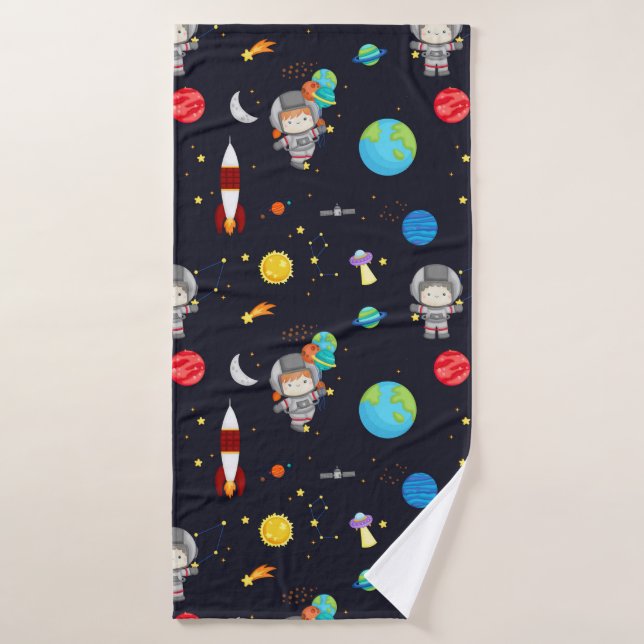 Kids Space Theme Pattern Badehandtuch (Badehandtuch)