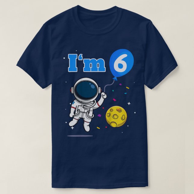 Kids Spaceman Astronaut Space I m 6 Si 6. T-Shirt (Design vorne)