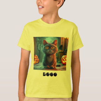 Kids Spooky Halloween Cat T - Shirt